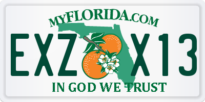 FL license plate EXZX13