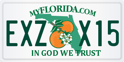 FL license plate EXZX15