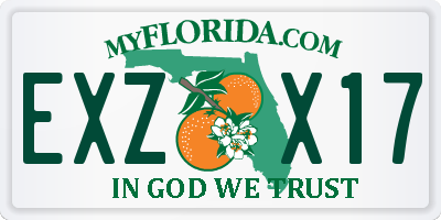 FL license plate EXZX17