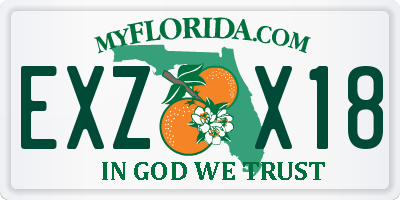 FL license plate EXZX18