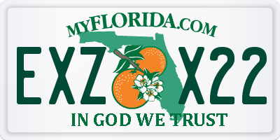 FL license plate EXZX22