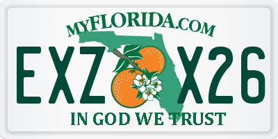 FL license plate EXZX26