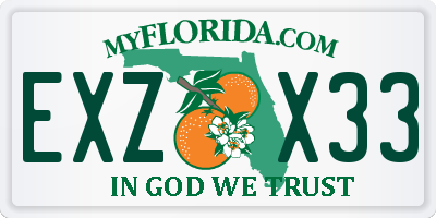 FL license plate EXZX33