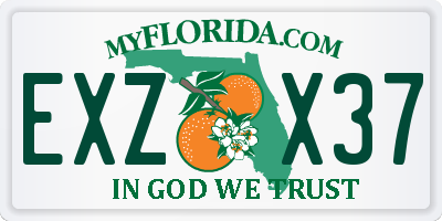 FL license plate EXZX37