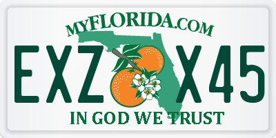 FL license plate EXZX45