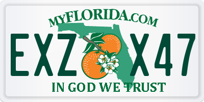 FL license plate EXZX47