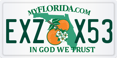 FL license plate EXZX53