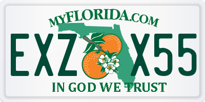 FL license plate EXZX55