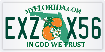 FL license plate EXZX56