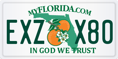FL license plate EXZX80