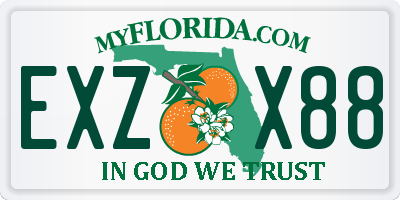 FL license plate EXZX88