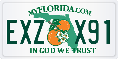 FL license plate EXZX91