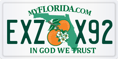 FL license plate EXZX92