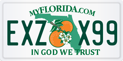 FL license plate EXZX99