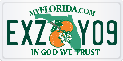 FL license plate EXZY09