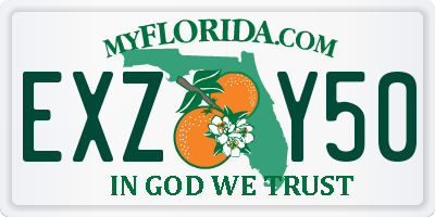 FL license plate EXZY50
