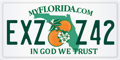 FL license plate EXZZ42