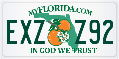 FL license plate EXZZ92