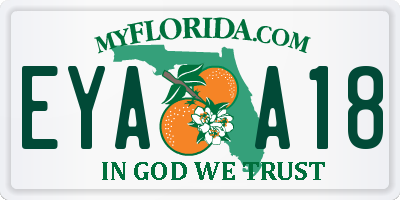 FL license plate EYAA18