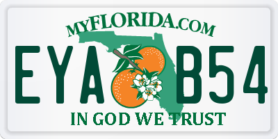 FL license plate EYAB54