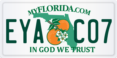 FL license plate EYAC07
