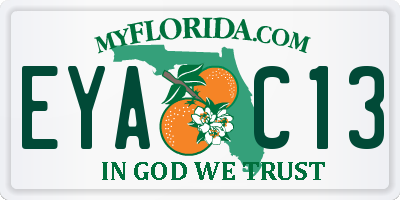 FL license plate EYAC13
