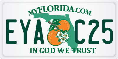 FL license plate EYAC25