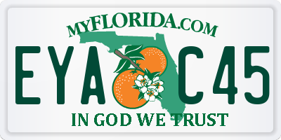 FL license plate EYAC45