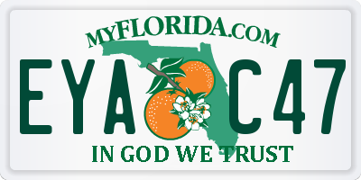 FL license plate EYAC47