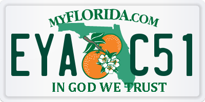 FL license plate EYAC51