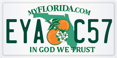 FL license plate EYAC57