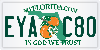 FL license plate EYAC80