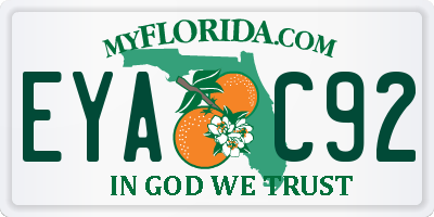 FL license plate EYAC92