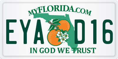 FL license plate EYAD16