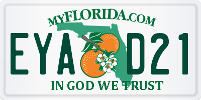 FL license plate EYAD21