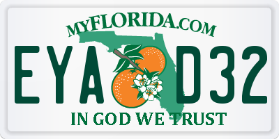 FL license plate EYAD32