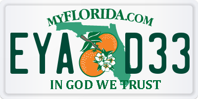 FL license plate EYAD33