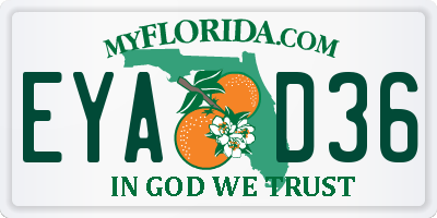 FL license plate EYAD36