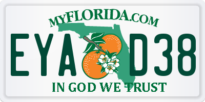 FL license plate EYAD38