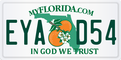 FL license plate EYAD54