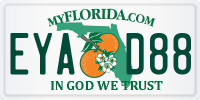 FL license plate EYAD88