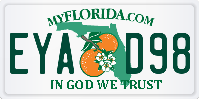FL license plate EYAD98