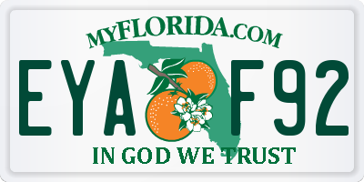 FL license plate EYAF92
