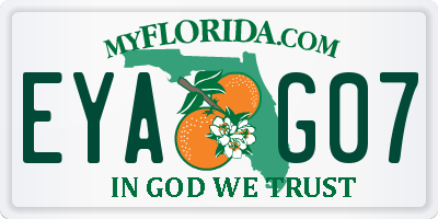 FL license plate EYAG07
