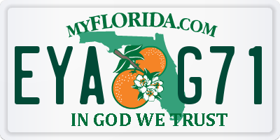 FL license plate EYAG71