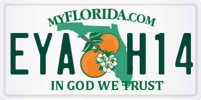 FL license plate EYAH14