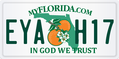 FL license plate EYAH17