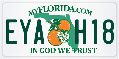 FL license plate EYAH18