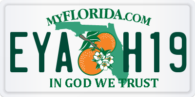 FL license plate EYAH19