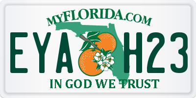 FL license plate EYAH23